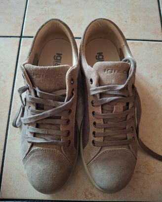 Sneakers beige IGI&CO in camoscio