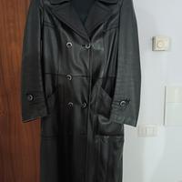 Giacca lunga,vera pelle vintage anni 80, taglia 46