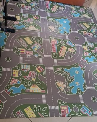Tappeto in vinile con un design a strade 2x2,1 m