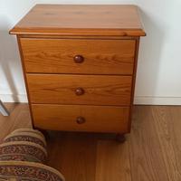 Comodino 3 cassetti  legno