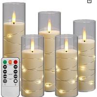 5 Candele LED con luce a corda. Nuove