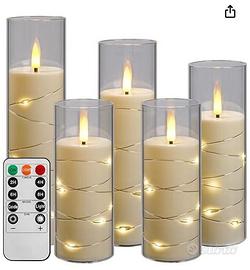 5 Candele LED con luce a corda. Nuove