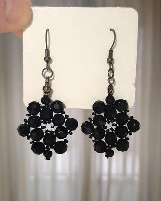 Orecchini "Black Flower" Handmade
