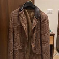 Giacca a quadri marrone