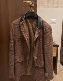 Giacca a quadri marrone