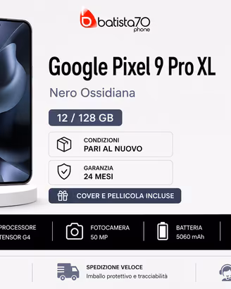 Google Pixel 9 Pro XL Nero Ossidiana 12/128 Gb