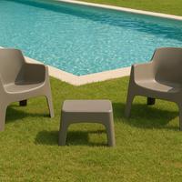 Set 2 poltrone+tavolino giardino lido esterno bar