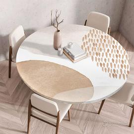 Tovaglia plastificata rotonda con bordo elastico