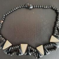 Collana Vintage Geometrica anni '80 - Bianco e Ner