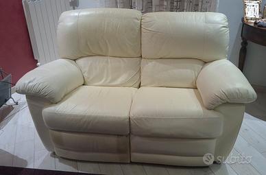 DIVANI 3+2 IN PELLE BIANCO
