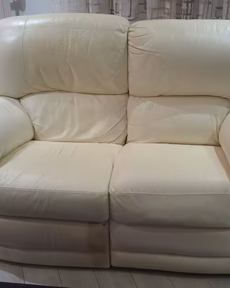 DIVANI 3+2 IN PELLE BIANCO