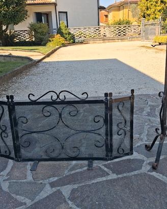 parascintille e porta attrezzi per caminetto legna