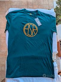 AS Roma Heritage Logo T-shirt M 100% Cotone Verde