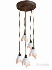 2 applique e un lampadario vintage rustico