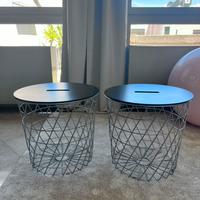 COPPIA TAVOLINI /  CONTENITORE CON COPERCHIO NERO
