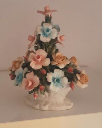 Cesto Floreale Capodimonte h=15cm Bomboniera Vinta