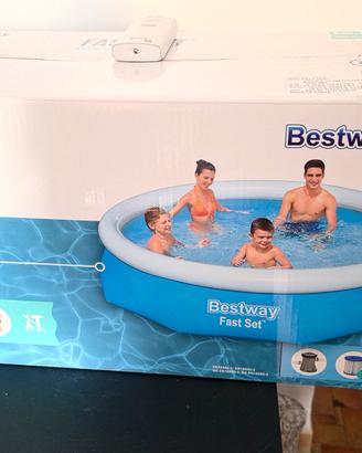 piscina come nuova + filtro + pompa aria man
