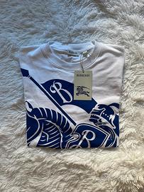 Maglietta burberry equestrian knight blu
