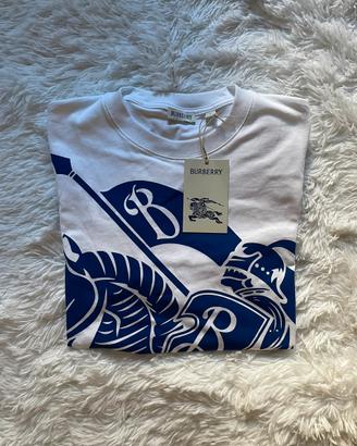 Maglietta burberry equestrian knight blu