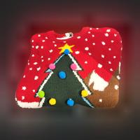 Maglione Natale  con allegro albero  girocollo XL