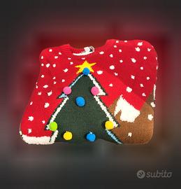 Maglione Natale  con allegro albero  girocollo XL