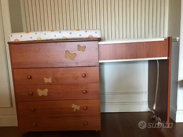 Fasciatoio cassettiera e vaschetta estraibile