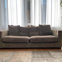 Divano Roche Bobois 3 posti in velluto grigio