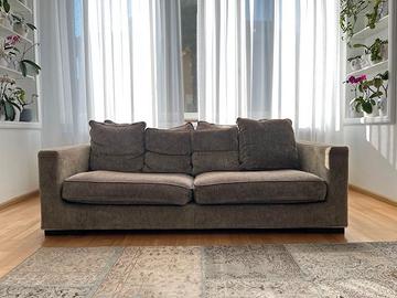 Divano Roche Bobois 3 posti in velluto grigio
