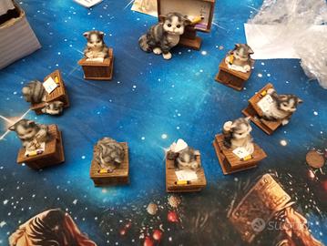 set di gattini in resina 