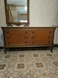 COMò VINTAGE IN LEGNO CON RIPIANO IN MARMO