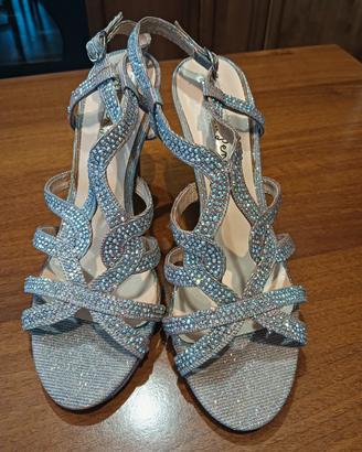 scarpe color argento n. 38 tacco  10