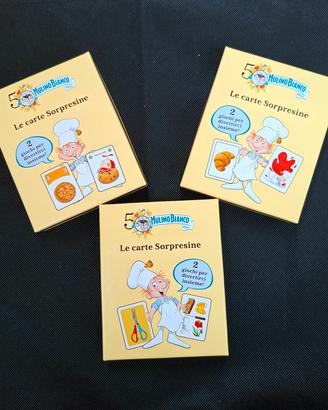 Lotto 3 mazzi Carte Sorpresine Mulino Bianco 