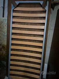 Letto singolo alluminio con doghe in faggio
