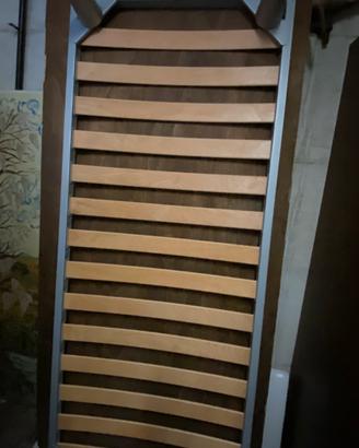 Letto singolo alluminio con doghe in faggio