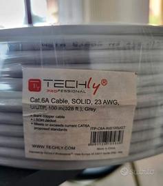 Matassa U/UTP Cavo Cat.6A 100m Rigido Grigio