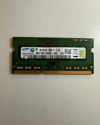 RAM Samsung 2GB 1Rx8 PC3-12800S-11-11-B2 M471B5773