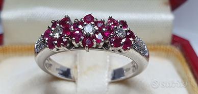 Anello con diamanti e Rubini