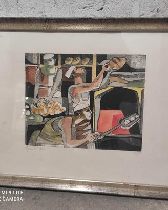 Lucio Ranucci acquaforte colorata a mano