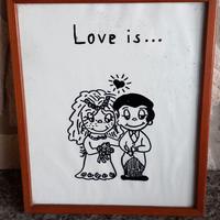 Love is .... quadro Vero Vintage anni 70 25x30 