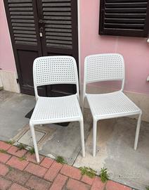 4 sedie da esterno/interno bianche impilabili