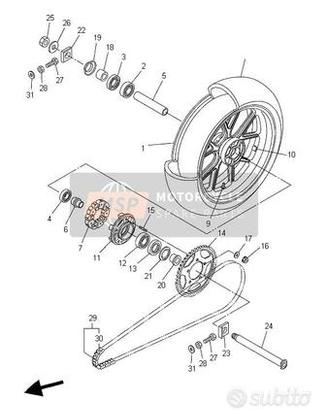 -Gomma parastrappi Yamaha R1 4B1253640000