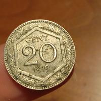 RARO 20 centesimi 1919 FDC BORDO RIGATO Vittorio