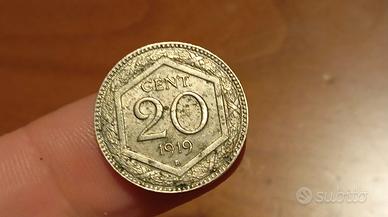 RARO 20 centesimi 1919 FDC BORDO RIGATO Vittorio