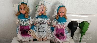 tris bamboline vestiti tipici 