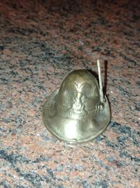 fermacarte cappello da alpino in ottone