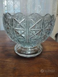Vaso ovale in cristallo di Bohemia