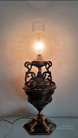 Lampada lume vintage vetro e ottone antiquariato