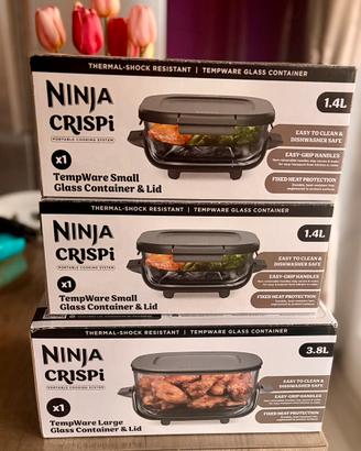 Set 3 Contenitori Vetro Ninja Crispi NUOVI.