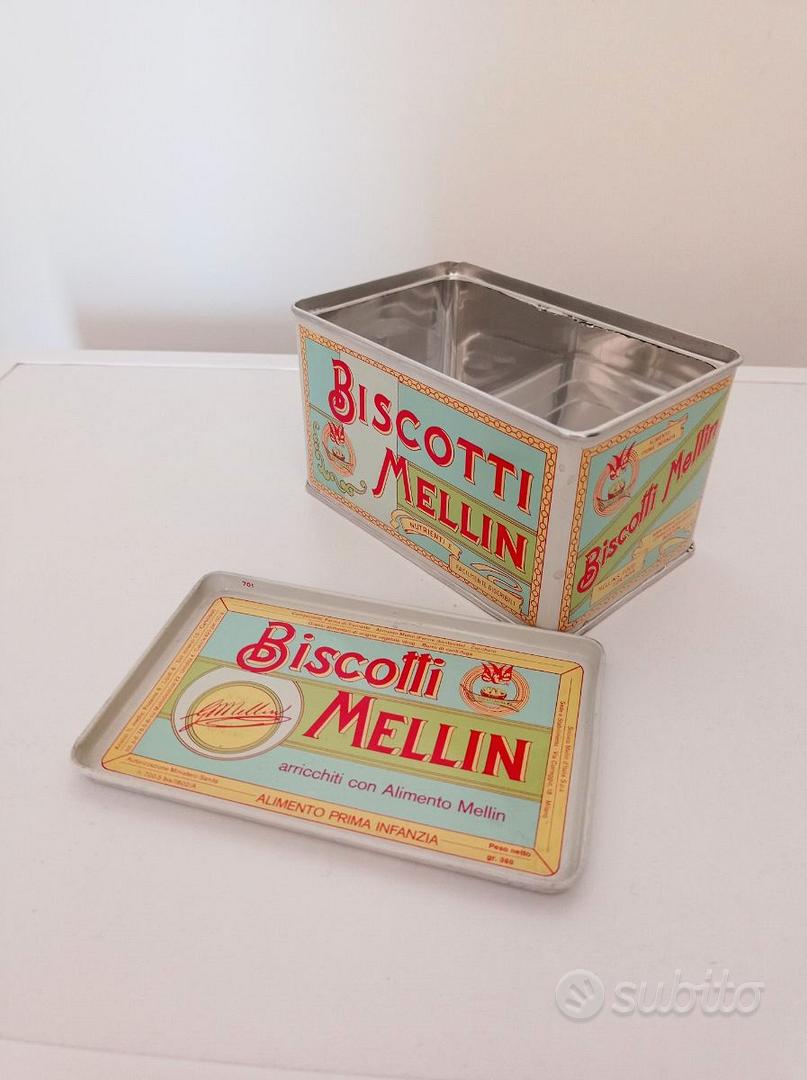 Scatola di latta Biscotti Mellin - Collezionismo In vendita a