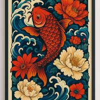 Quadro d’Arte Eleganza Koi Karpa